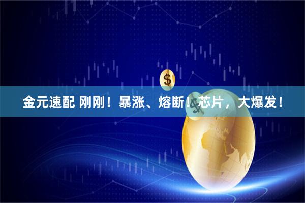 金元速配 刚刚!暴涨、熔断!芯片,大爆发!
