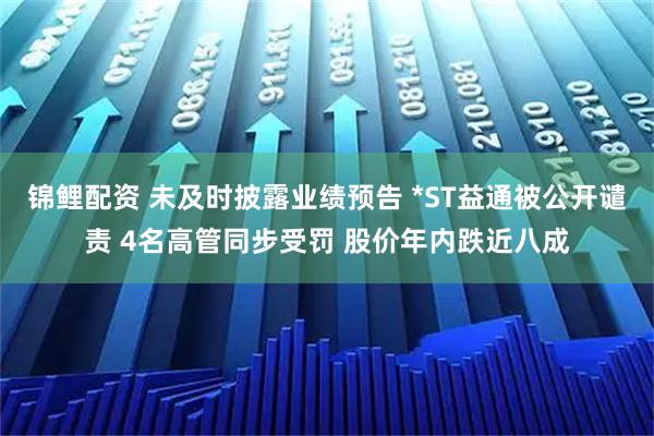 锦鲤配资 未及时披露业绩预告 *ST益通被公开谴责 4名高管同步受罚 股价年内跌近八成