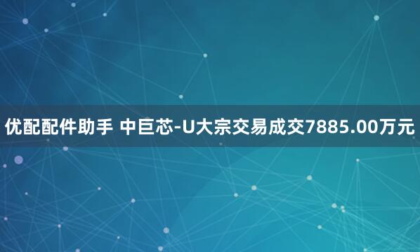 优配配件助手 中巨芯-U大宗交易成交7885.00万元
